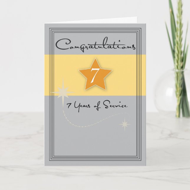 Carte Anniversaire de l'employé de 7 ans (Devant)