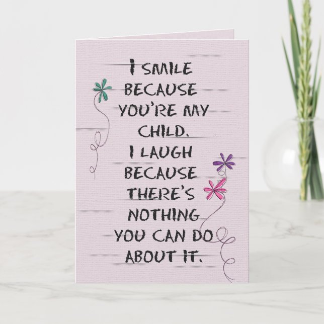 Carte Anniversaire de l'enfant avec fleurs de parties sc (Devant)