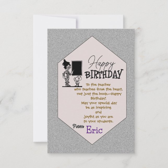 Carte Anniversaire de l'enseignant  (Devant)