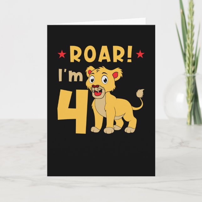 Carte Anniversaire De Leo, J'Ai 4 Ans (Devant)