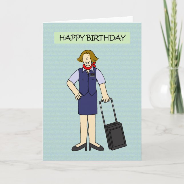 Carte Anniversaire de l'équipage Cabine féminin (Devant)