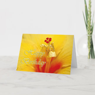 Carte Anniversaire de l'Hibiscus jaune