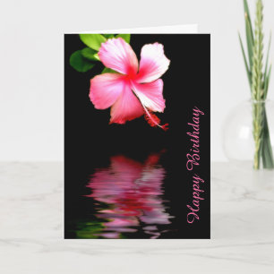 Carte Anniversaire de l'Hibiscus rose 