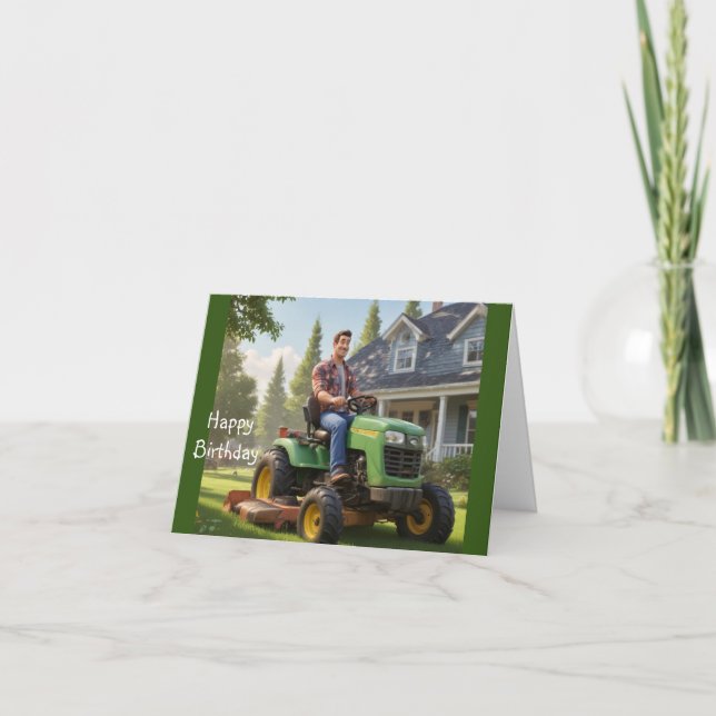 Carte Anniversaire de l'homme de tondeuse (Devant)