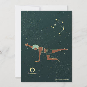 Carte Anniversaire de Libra Yoga Girl
