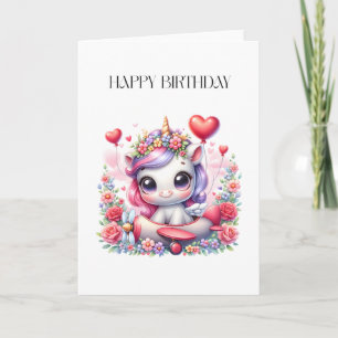 Carte Anniversaire de Licorne Pilote