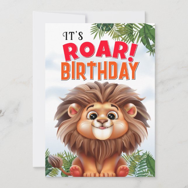 Carte Anniversaire de Lion  (Devant)