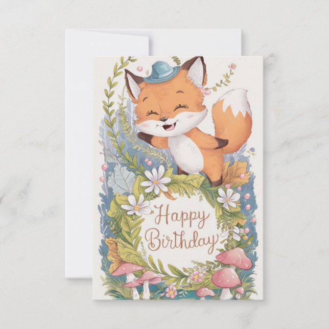 Carte Anniversaire de Little Simple Fox (Devant)