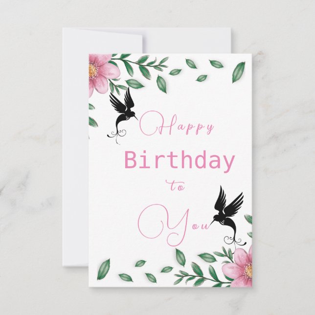 Carte Anniversaire de l'oiseau (Devant)