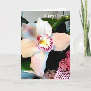Carte Anniversaire de l'orchidée blanche personnalisable