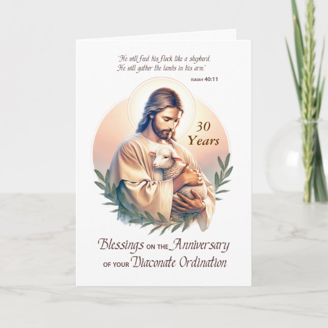 Carte Anniversaire de l'Ordination du diacre Jésus Bon P (Devant)