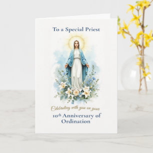 Carte Anniversaire de l'ordination du prêtre de 10 ans, 
