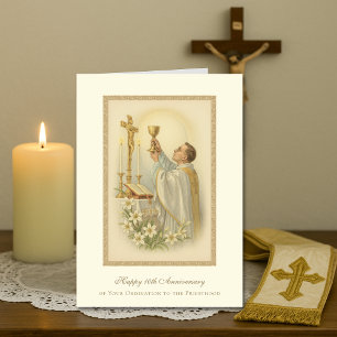 Carte Anniversaire de l'ordination d'un prêtre catholiqu