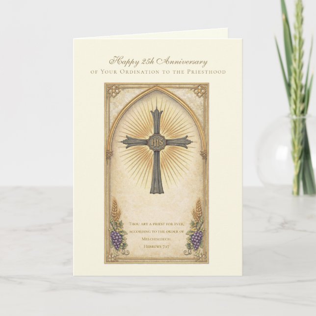 Carte Anniversaire de l'ordination sacerdotale Dessin sa (Devant)