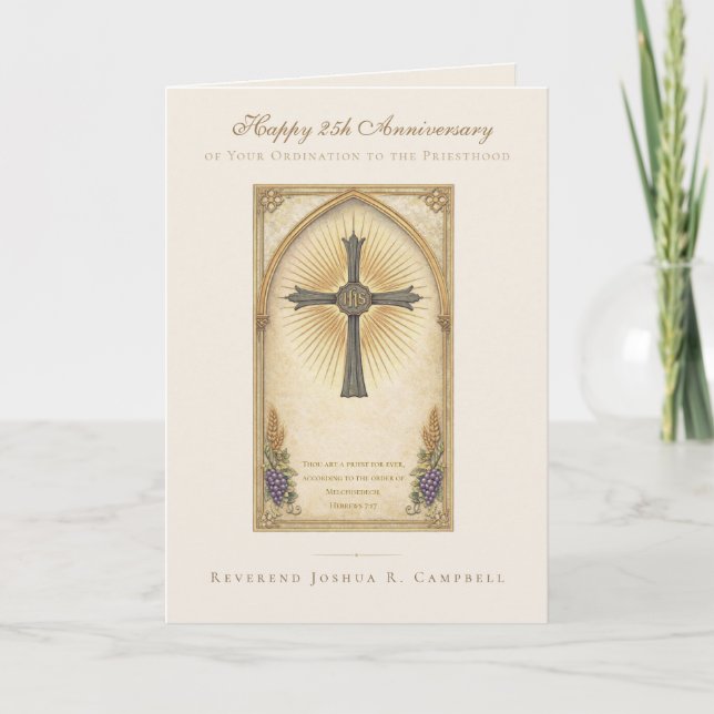 Carte Anniversaire de l'ordination sacerdotale Dessin sa (Devant)