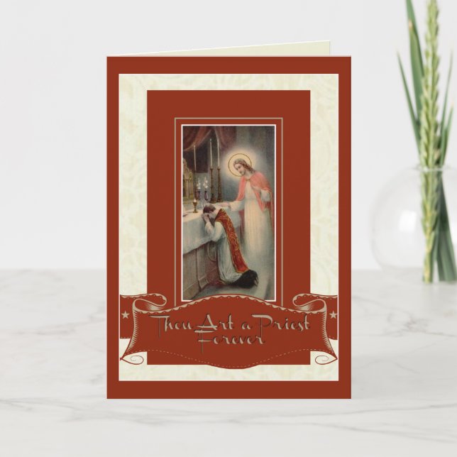 Carte Anniversaire de l'ordination sacerdotale Jésus (Devant)