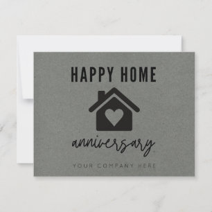 Carte Anniversaire de Maison de Cœur Kraft Gris Maison