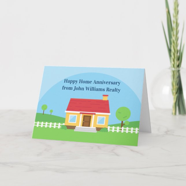 Carte Anniversaire de Maison Heureuse Agent Immobilier P (Devant)