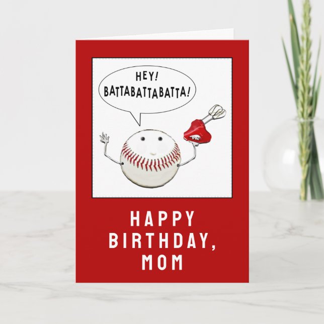 Carte Anniversaire de Maman de Baseball (Devant)