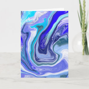 Carte Anniversaire de marbre bleu et blanc