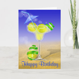 Carte Anniversaire de margarita de tennis joyeux