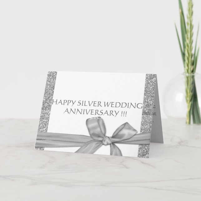 CARTE ANNIVERSAIRE DE MARIAGE ARGENT (Devant)