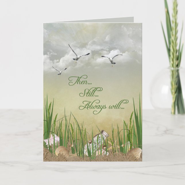 Carte anniversaire de mariage coquillage (Devant)