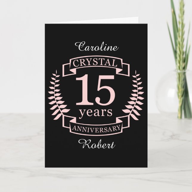 Carte Anniversaire de mariage de cristal 15 ans (Devant)