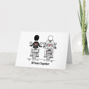 Carte Anniversaire de mariage de moto de cycliste