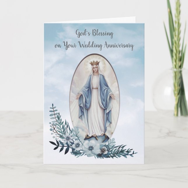 CARTE ANNIVERSAIRE DE MARIAGE DE VIERGE MARIE %PIPE% (Devant)