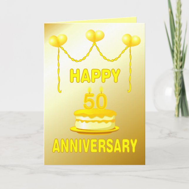 Carte Anniversaire de mariage d'or (Devant)