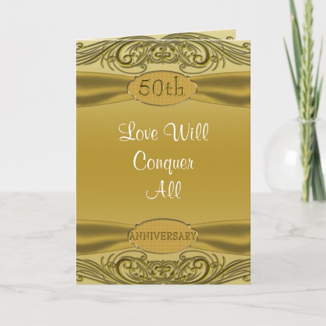 Carte Anniversaire de mariage d'or de rouleaux (Devant)