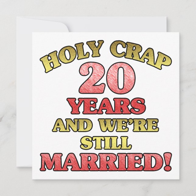 Carte Anniversaire de mariage drôle 20 ans (Devant)