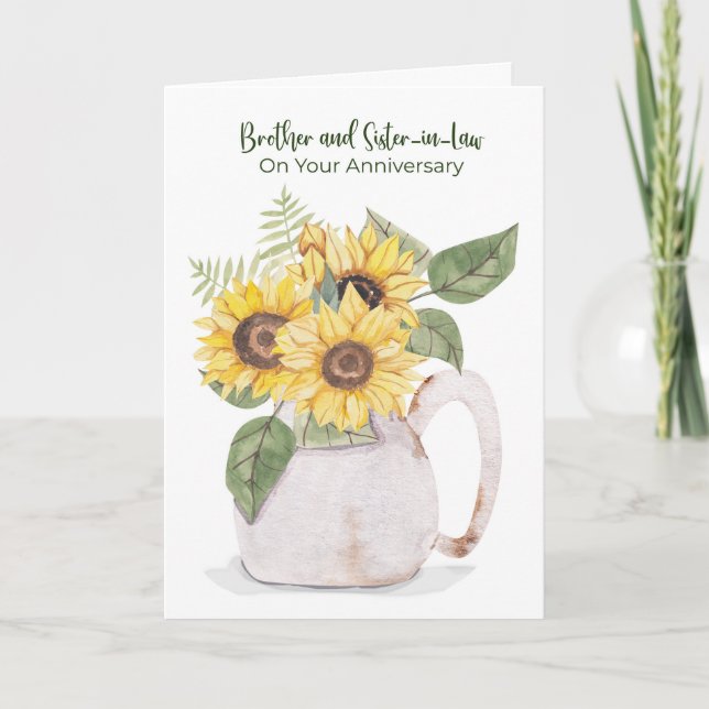 Carte Anniversaire de mariage d'un frère et d'une belle- (Devant)