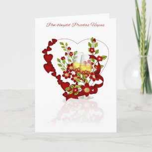 Carte Anniversaire de mariage gallois avec fleurs de cha