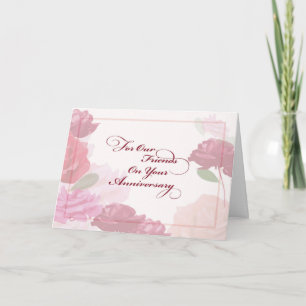 Carte Anniversaire de mariage pour amis Rose