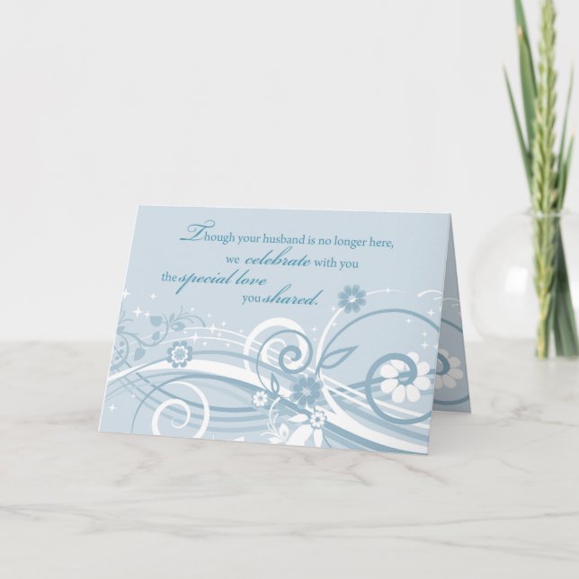 Carte Anniversaire de mariage pour une veuve après le dé (Devant)