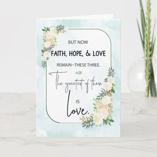 Carte Anniversaire de mariage religieux Foi Espérance et (Devant)