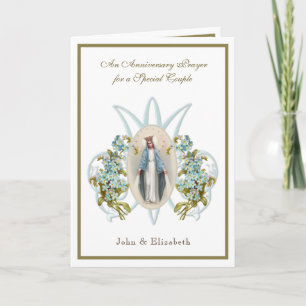 Carte Anniversaire de mariage religieux Vierge Marie Flo