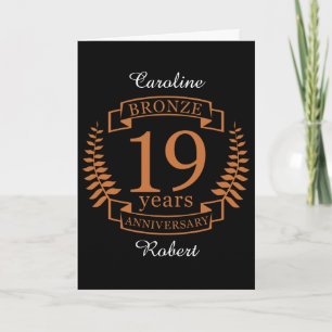 Carte Anniversaire de mariage traditionnel en bronze 19 