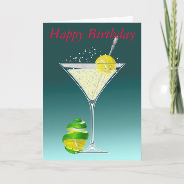 Carte Anniversaire de Martini de tennis joyeux (Devant)