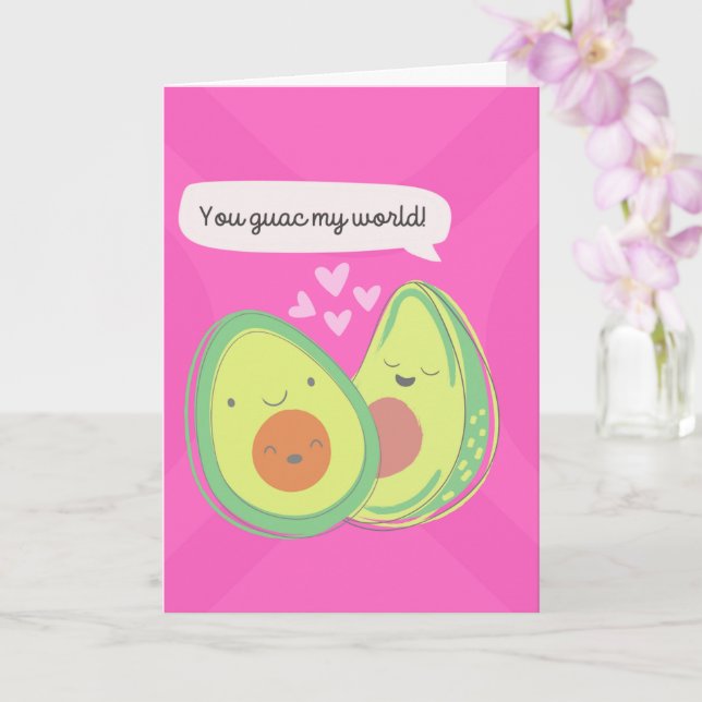 Carte Anniversaire de mignons Avocados (Orchidée)