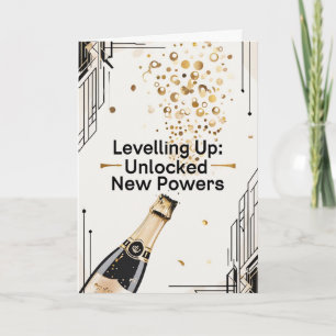 Carte Anniversaire de montée en niveau humour drôle Cham
