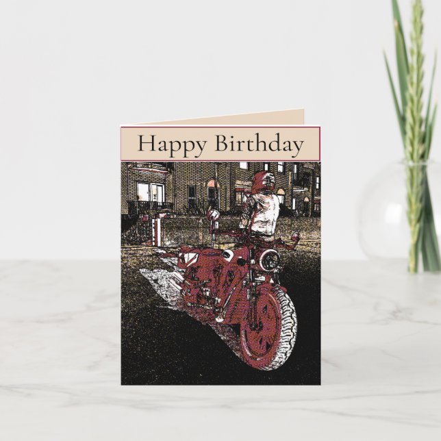 Carte Anniversaire de moto indienne (Devant)