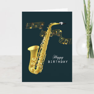 Carte Anniversaire de musique de saxophone joyeux
