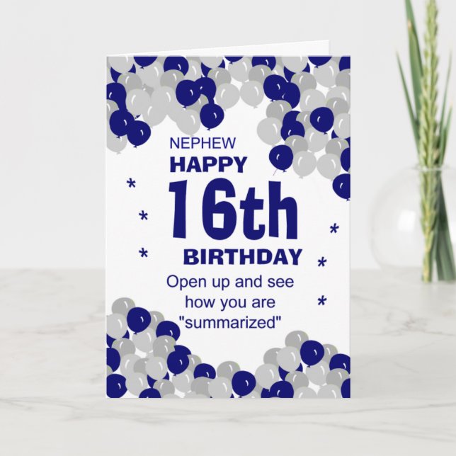 Carte anniversaire de naissance résumé neveu (Devant)