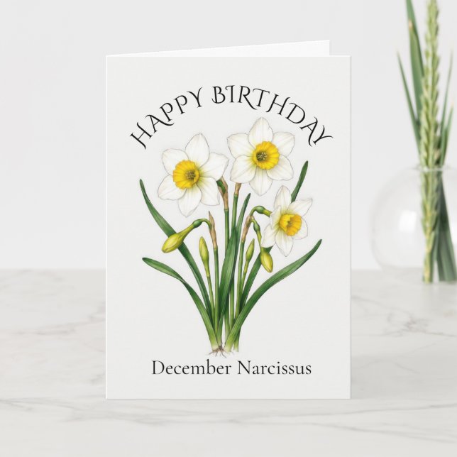 Carte Anniversaire de Narcisse de Décembre (Devant)