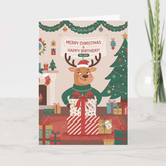 Carte Anniversaire de Noël drôle (Devant)
