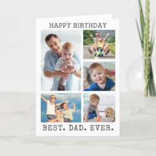 Carte Anniversaire de Papa MEILLEUR PÈRE JAMAIS 5 Collag