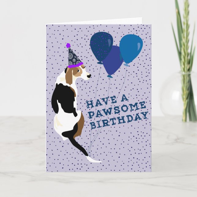 Carte Anniversaire de Pawsome de Coonhound de marcheur (Devant)